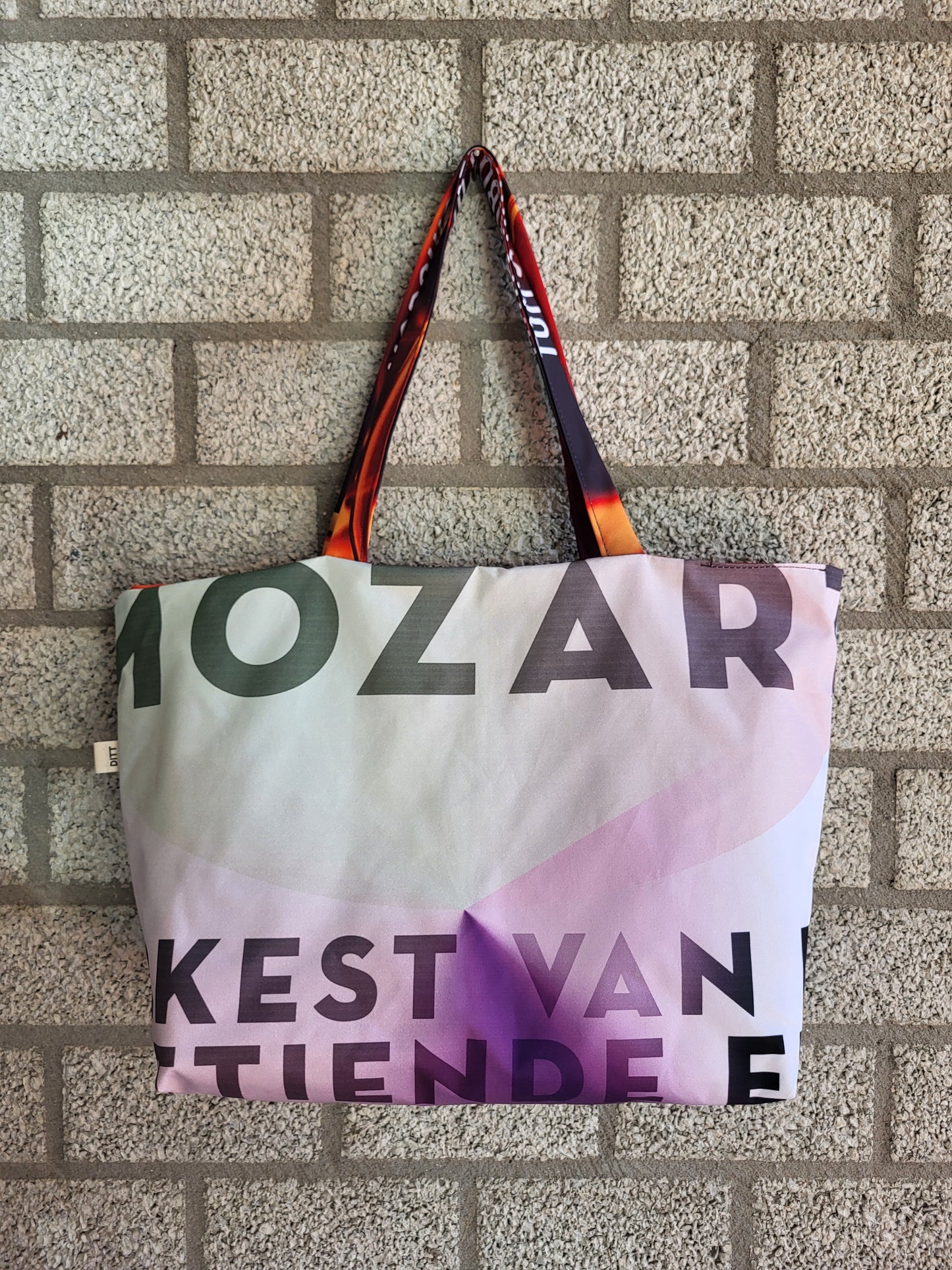 Keerbare muzikale shopper, groot, 100% gerecycled