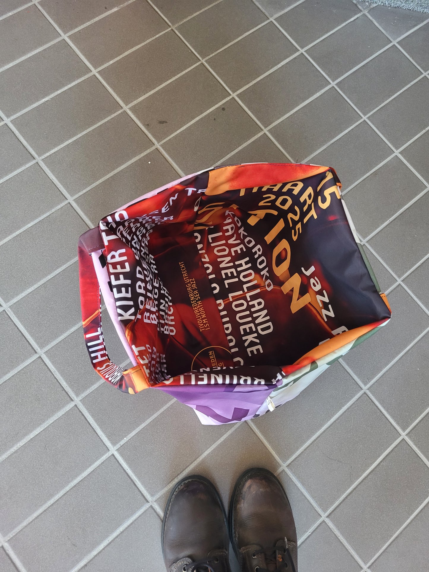 Keerbare muzikale shopper, groot, 100% gerecycled
