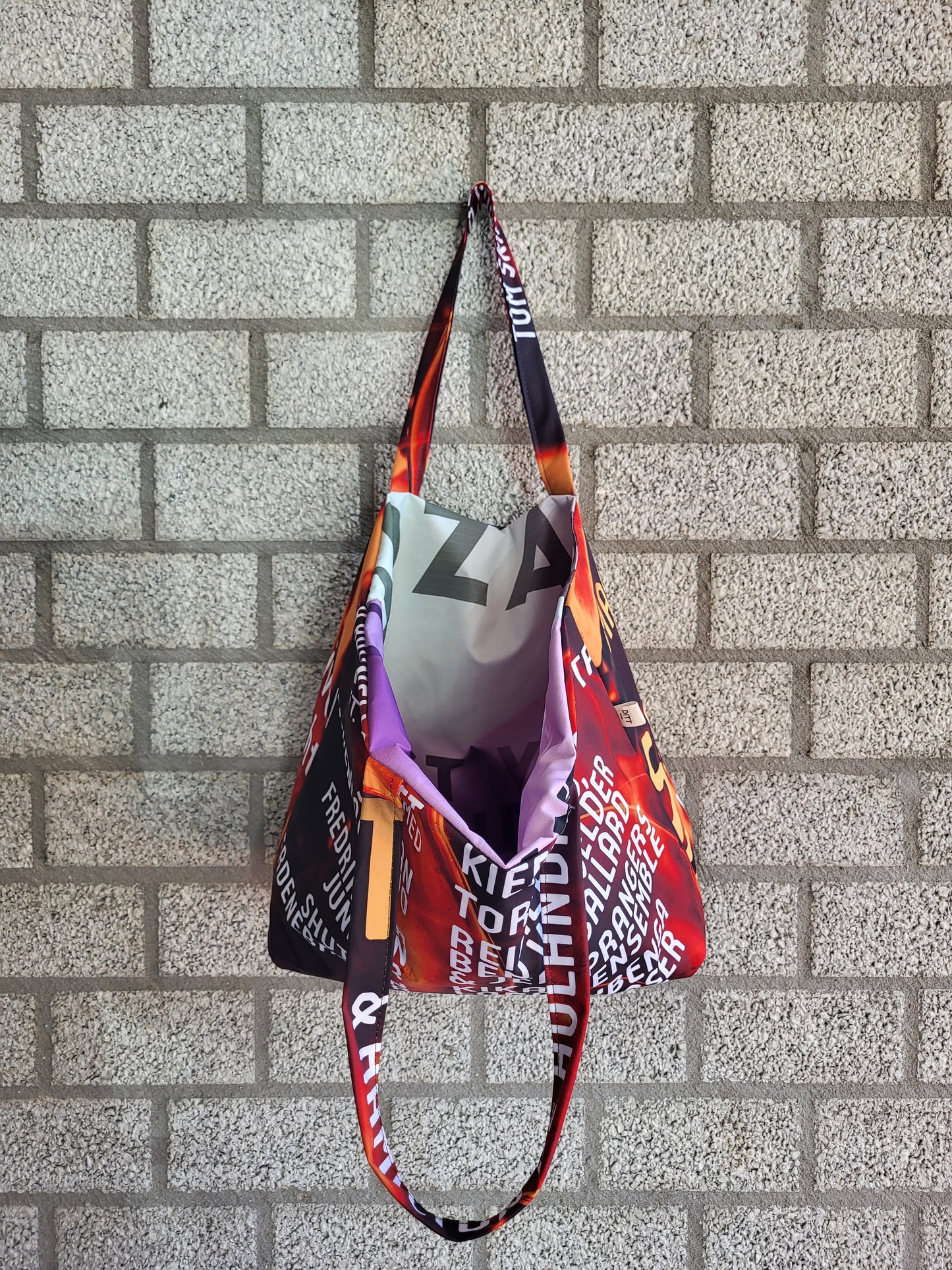Keerbare muzikale shopper, groot, 100% gerecycled