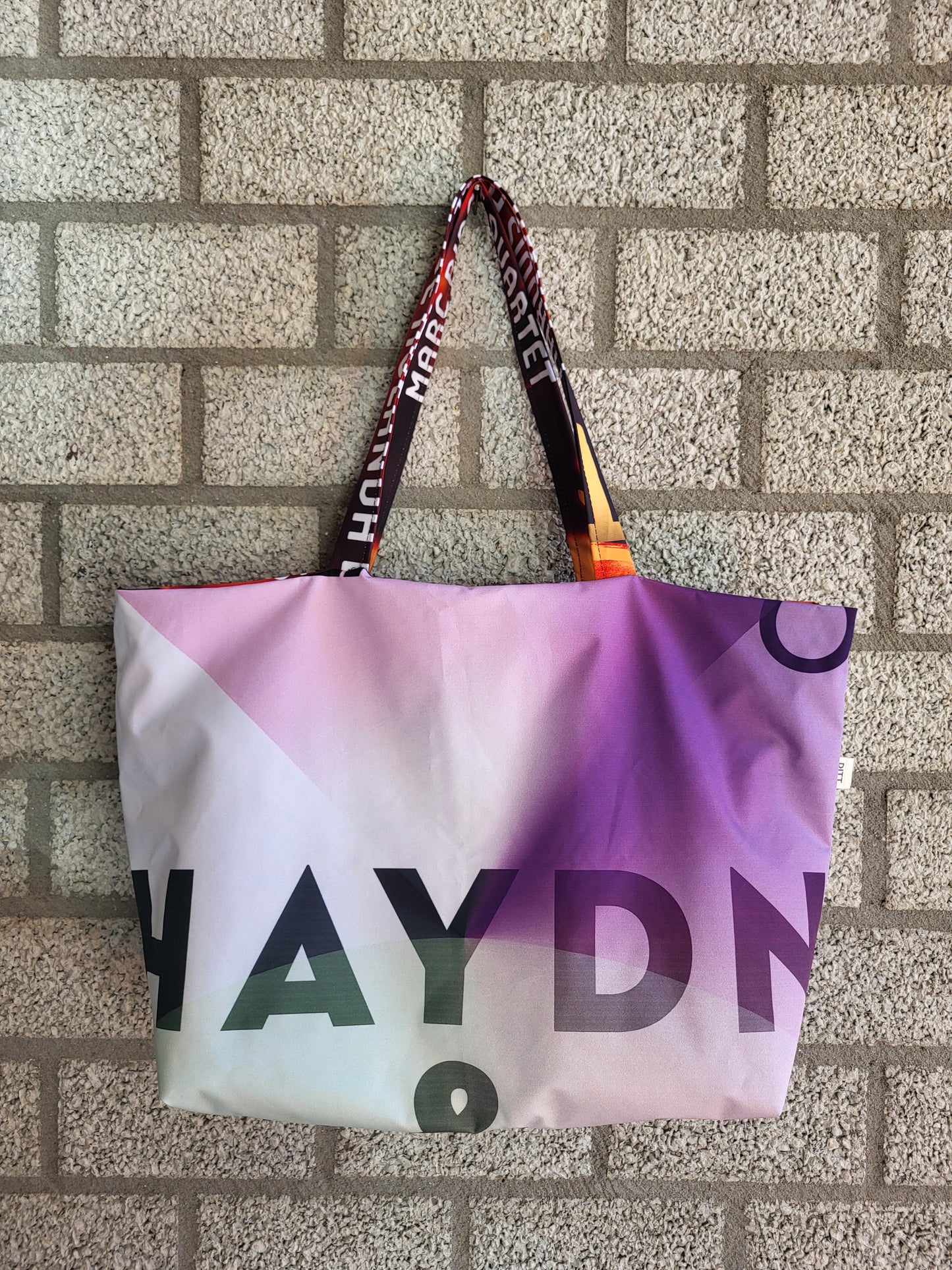 Keerbare muzikale shopper, groot, 100% gerecycled